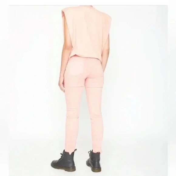 NWT Sandrine Rose Pink Embroidered Palm Tree Skinny High Waist Jeans Size 25 - Picture 3 of 8